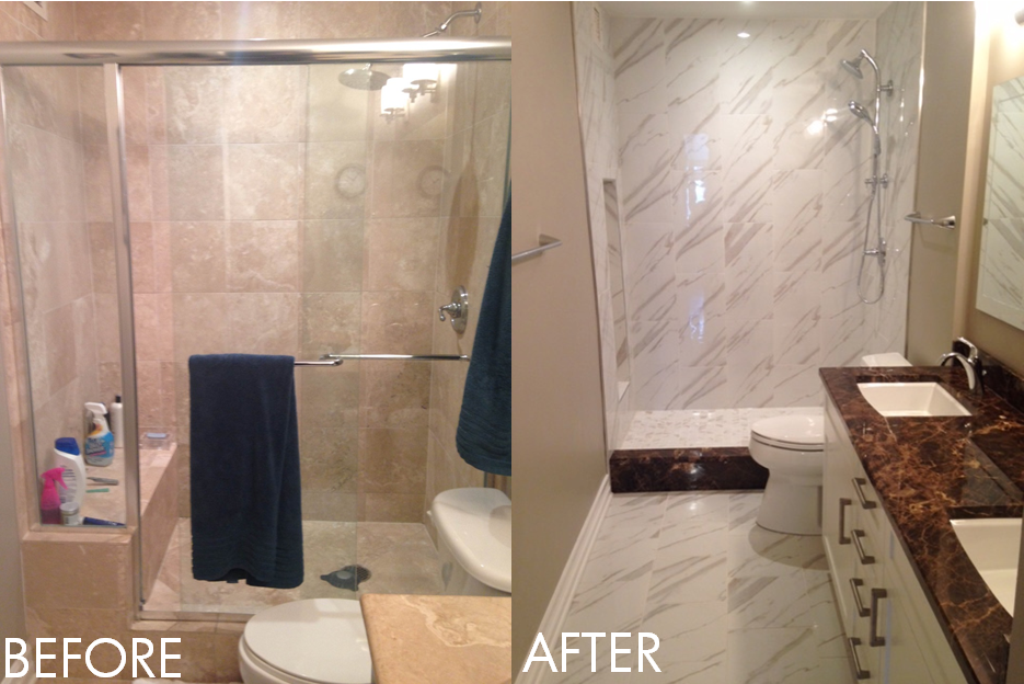 Downtown Chicago Bathroom Remodeling, Bathroom Shower Remodel Ideas Before And After